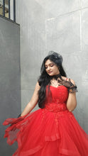 Load image into Gallery viewer, G230, Red Tub Top Ball Gown, Size (XS-30 to XL-40)