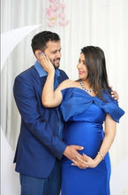 Load image into Gallery viewer, G2124, Royal Blue Body Fit Maternity Shoot Trail Gown, Size (All)
