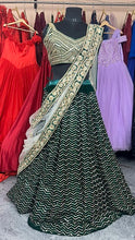 Load image into Gallery viewer, L41, Green Embroidery Wavy Lehenga ,size,(38-40)