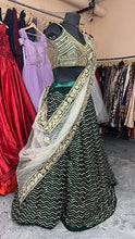 Load image into Gallery viewer, L41, Green Embroidery Wavy Lehenga ,size,(38-40)