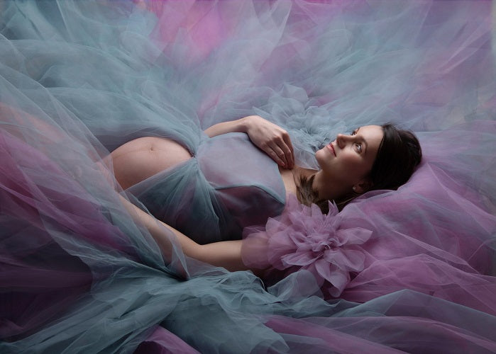 G1243, Multicolor Maternity Shoot Gown, Size (ALL)pp