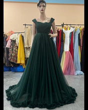 Load image into Gallery viewer, G822, Bottle Green Ruffled Mother Daughter Shoot  Gown, Size (All)