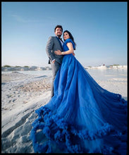 Load image into Gallery viewer, G237 (2),Luxury Royal Blue Puffy  Mother Daughter Shoot Gown,  Size - (XS-30 to XXL-42)