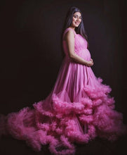 Load image into Gallery viewer, G423, Baby Pink Mother Daughter Puffy Cloud Shoot Trail Gown, (All Sizes)