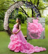 Load image into Gallery viewer, G423, Baby Pink Mother Daughter Puffy Cloud Shoot Trail Gown, (All Sizes)