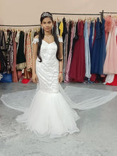 Load image into Gallery viewer, W2035, White  Mermaid Gown, Size (XS-30 to L-36)