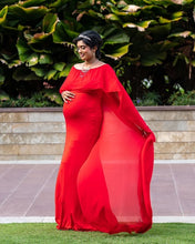 Load image into Gallery viewer, G246 (3) Red Wine Maternity Shoot Baby Shower Trail  Lycra Fit Gown, Size (ALL)