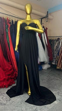 Load image into Gallery viewer, G1004, Black Slit Cut TubeTop Trail Gown, Size (ALL)pp