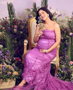 G833, Luxury Purple maternity shoot trail gown, Size (ALL)