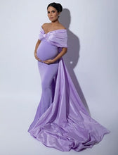 Load image into Gallery viewer, G2121,Lavender Body Fit Maternity Shoot Trail Gown, Size (All)pp