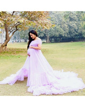 Load image into Gallery viewer, G77(7), Lavender Frilled  Maternity Shoot  Trail Gown, Size (All)