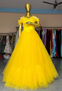 G738, Luxury Yellow Cindrella Princess Big Ball Gown, Size (ALL)