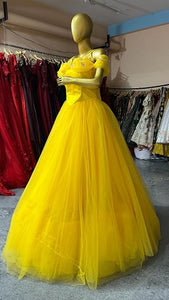 G738, Luxury Yellow Cindrella Princess Big Ball Gown, Size (ALL)pp