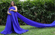 Load image into Gallery viewer, G275(2) ,Blue One Shoulder Maternity Flair Gown, Size(All)
