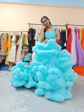 Load image into Gallery viewer, G1648, Ice Blue Ruffled Maternity Shoot Gown, Size (ALL)pp