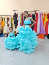 Load image into Gallery viewer, G1648, Ice Blue Ruffled Mother Daughter Shoot Gown, Size (ALL)pp