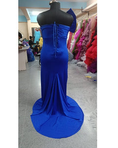 G2124, Royal Blue Body Fit Maternity Shoot Trail Gown, Size (All)pp