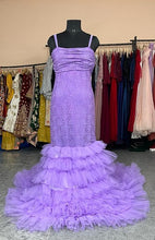 Load image into Gallery viewer, G1055, Lilac Body Fit Ruffled Maternity Shoot Trail Gown, Size(All)pp