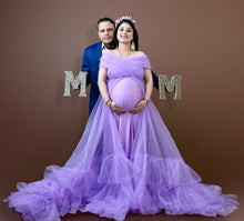 Load image into Gallery viewer, G77(7), Lavender Frilled  Maternity Shoot  Trail Gown, Size (All)