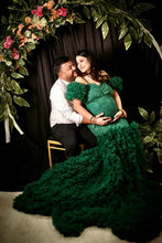 Load image into Gallery viewer, G1035, Bottle Green  Long Trail Body Fit Gown (All Sizes)