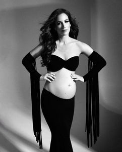 G1005, Black TubeTop Maternity Shoot Trail Gown, Size (ALL)pp