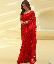 Load image into Gallery viewer, L97, Red Rose Luxury Party Wear  Saree, Size (XS-30 to L-38)