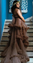 Load image into Gallery viewer, G926, Brown Ruffled Maternity Shoot Gown, Size (All)pp