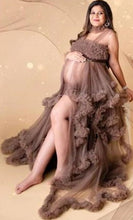 Load image into Gallery viewer, G926, Brown Ruffled Maternity Shoot Gown, Size (All)pp