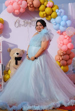 Load image into Gallery viewer, G119, Ice Blue One Shoulder Maternity Gown, Size (ALL)