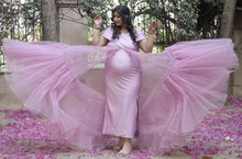 Load image into Gallery viewer, G2119 (2), Dusty Lavender Frilled Maternity Shoot Trail Gown, Size (All)