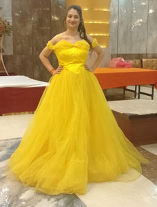 G738, Luxury Yellow Cindrella Princess Big Ball Gown, Size (ALL)