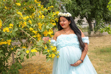 Load image into Gallery viewer, G325, Ice Blue Ruffled Maternity Shoot  Gown, Size (ALL)