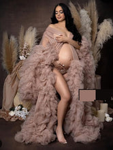 Load image into Gallery viewer, G3026 , Light Brown Ruffled Maternity Shoot Gown With Inner, Size (All) pp