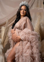 Load image into Gallery viewer, G3026 , Light Brown Ruffled Maternity Shoot Gown With Inner, Size (All) pp