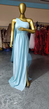 Load image into Gallery viewer, G1911, Ice Blue One Shoulder Body Fit Maternity Shoot Trail Gown Size (All)pp