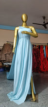 Load image into Gallery viewer, G1911, Ice Blue One Shoulder Body Fit Maternity Shoot Trail Gown Size (All)pp