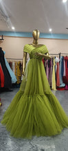 Load image into Gallery viewer, G2123, Green Frilled Maternity Shoot Trail Gown, Size (All)pp