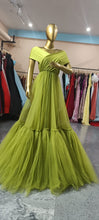 Load image into Gallery viewer, G2123, Green Frilled Maternity Shoot Trail Gown, Size (All)pp