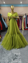 Load image into Gallery viewer, G2123, Green Frilled Maternity Shoot Trail Gown, Size (All)pp