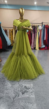 Load image into Gallery viewer, G2123, Green Frilled Maternity Shoot Trail Gown, Size (All)pp