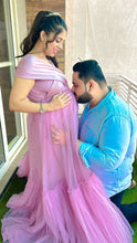 Load image into Gallery viewer, G2119 (2), Dusty Lavender Frilled Maternity Shoot Trail Gown, Size (All)