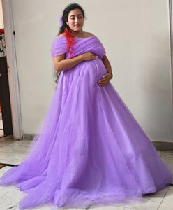 G3022 (2), Purple Maternity Shoot Gown, Size (ALL)