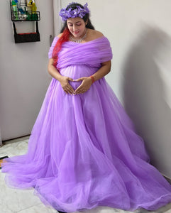 G3022 (2), Purple Maternity Shoot Gown, Size (ALL)