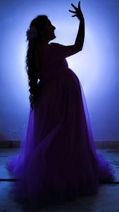 G3022 (2), Purple Maternity Shoot Gown, Size (ALL)