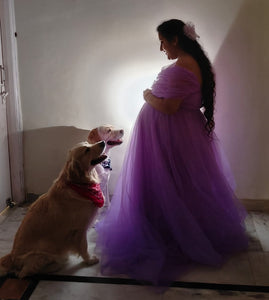 G3022 (2), Purple Maternity Shoot Gown, Size (ALL)