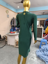 Load image into Gallery viewer, G921, Bottle Green Lycra Body Fit Maternity Short Length Gown, (All Sizes)