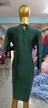 Load image into Gallery viewer, G921, Bottle Green Lycra Body Fit Maternity Short Length Gown, (All Sizes)