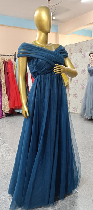 G1022, Navy Blue Evening Gown, Size(All)