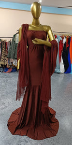 G3036,Brown Maternity Shoot  Gown, Size (All)