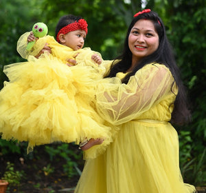 G557, Yellow multi-layered frill  Dress, Size(All)